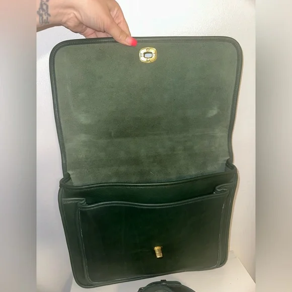 Vintage Coach Colebrooke Business Bag in Bottle Green! - Picture 9 of 10